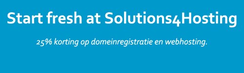 Start fresh bij Solutions4Hosting (25% kortingsactie)