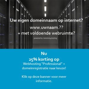 25 % korting op webhosting Professional en domeinregistratie naar keuze!