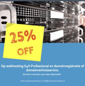 25% korting op hosting en domein