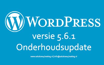 Software-update: WordPress 5.6.1 – Onderhoudsupdate Software-update: WordPress 5.6.1 – Onderhoudsupdate